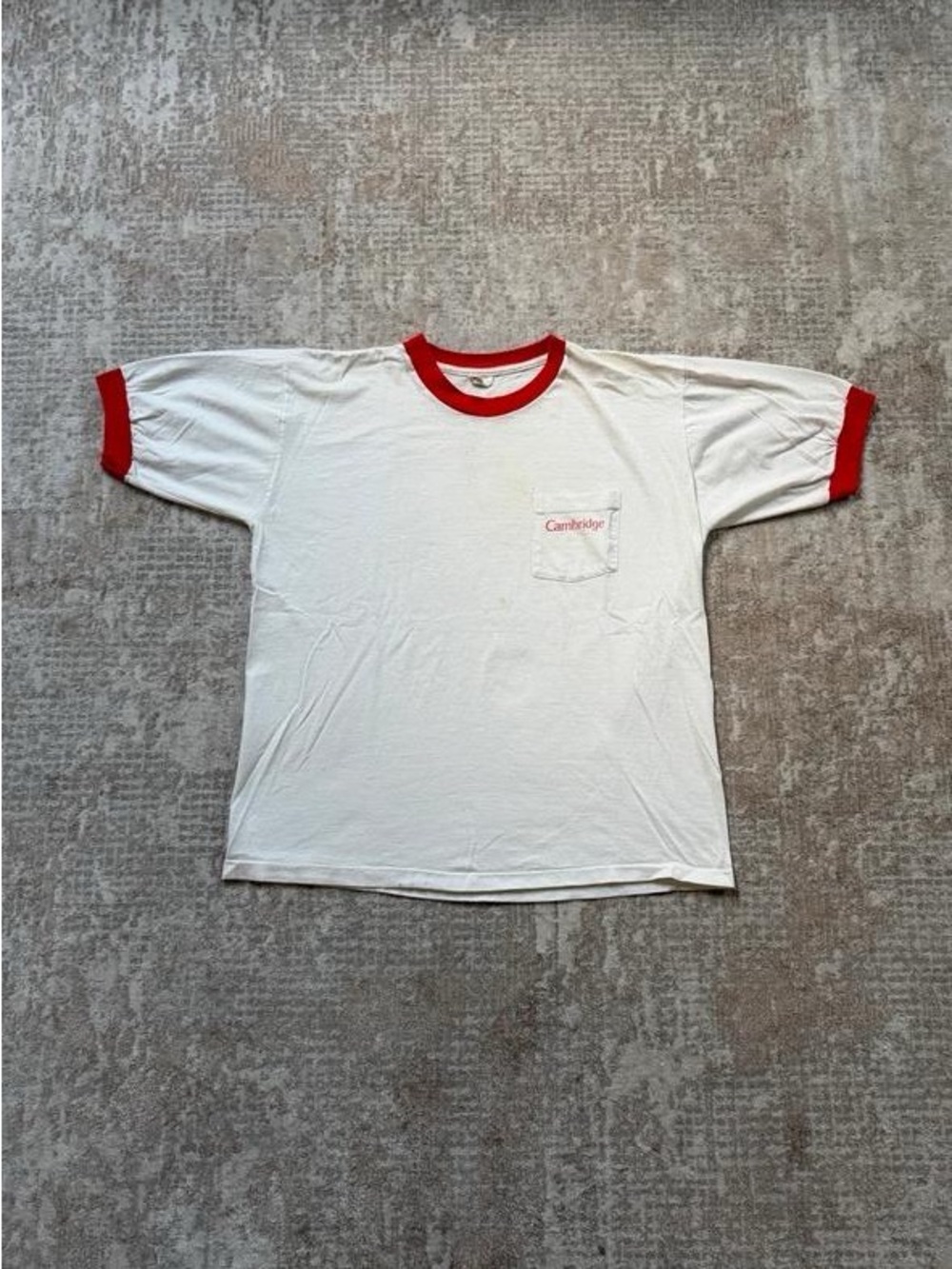 Lulu's White Ringer Tee with Red Accents